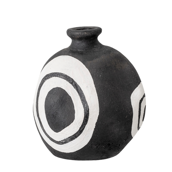 Mika deco black and white terracotta vase unique minimal