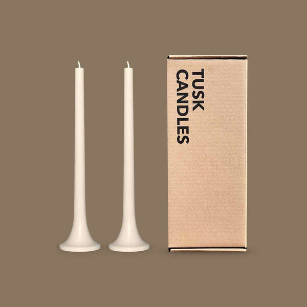 Tusk Candles Set of 2 Stone-Vesy