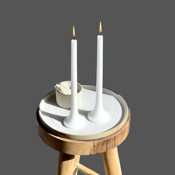 Tusk Candle ・White ・Set of 2