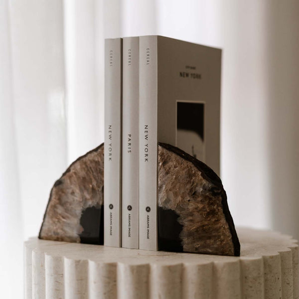 Natural Crystal Agate Bookends 
