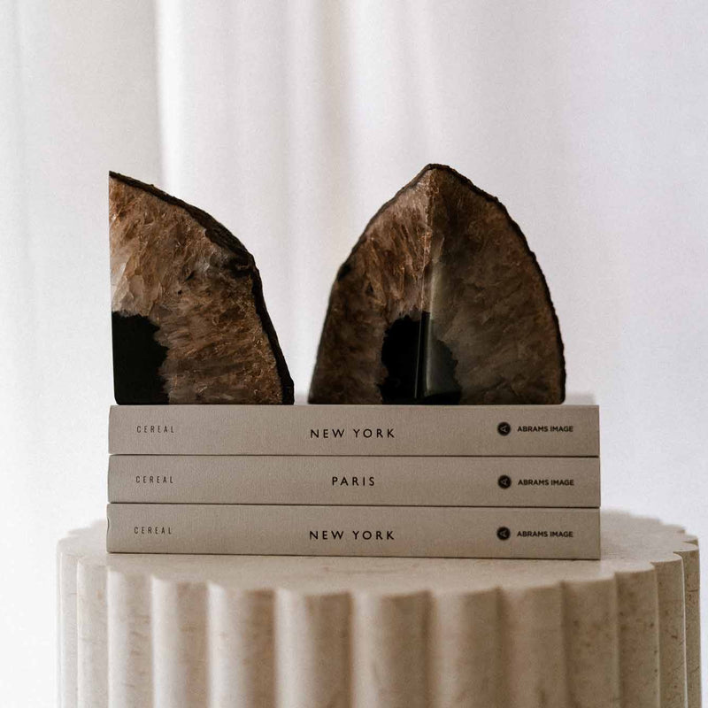 Natural Crystal Agate Bookends