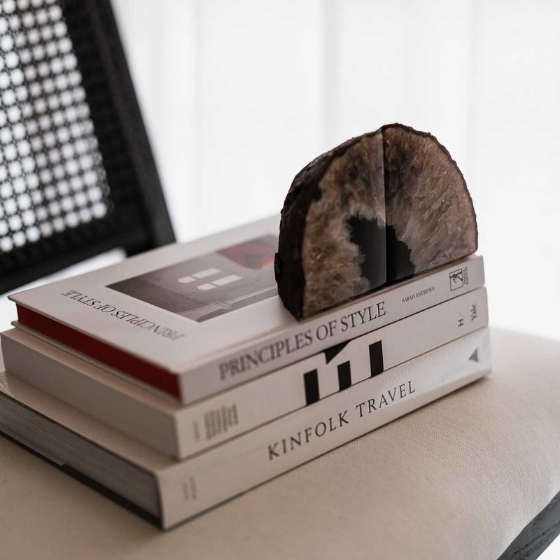 Natural Crystal Agate Bookends